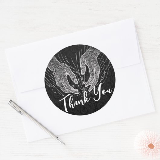 Massage Therapy Healing Hands Energy Spa Dank u Ronde Sticker (Envelop)