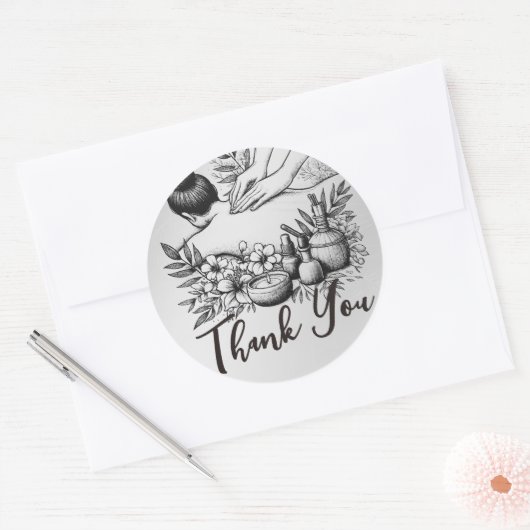 Massage Therapy Healing Hands Energy Spa Dank u Ronde Sticker (Envelop)