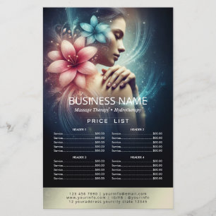 Massage Therapy Healing Hands Energy Spa prijslijs Flyer