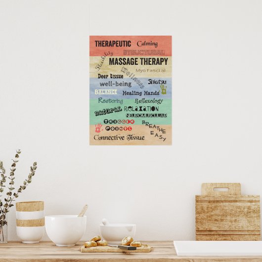 Massage Therapy Words Poster (Keuken)