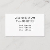 Massage Visitekaartjes Sjabloon (Achterkant)