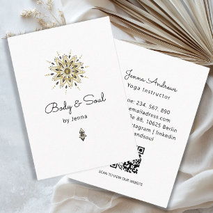 Massage Yoga moderne Wellness QR Code Carte de vis