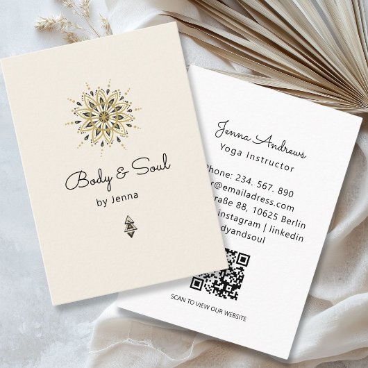 Massage Yoga moderne Wellness QR Code Carte de vis