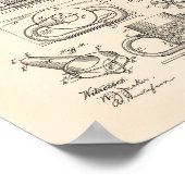 Massageapparaat 1900 oude kunstpoep poster (Hoek)