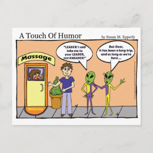 MassageComic "A Touch of Humor" Space Aliens Briefkaart