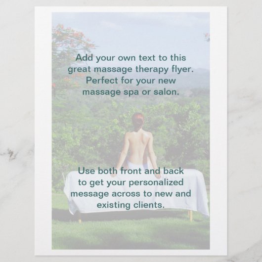 Massagefoto buitenshuis flyer (Voorkant)