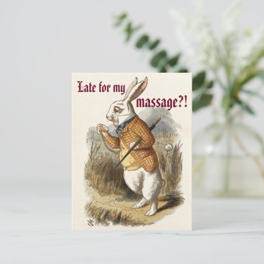 Massagemarketing voor Cute White Rabbit Briefkaart (Staand voorkant)