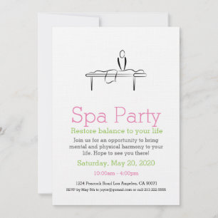 Massagepictogram Spa Party Kaart