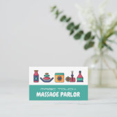 Massagepictogrammen, massagetherapist visitekaartje (Staand voorkant)