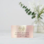 Massagereflexologie Glitter Hands Roos Gold Visitekaartje (Staand voorkant)
