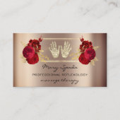 Massagereflexology Reiki Hands Roos Gold QR-code Visitekaartje (Voorkant)