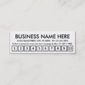 massages. carte perforée de fidélité (Dos)