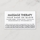 Massages. Loyaliteit Punch Card Klantenkaartje (Achterkant)
