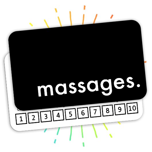 Massages. Loyaliteit Punch Card Klantenkaartje