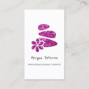 Massagespa Wellness Floral Stone Logo Roze Afsprakenkaartje