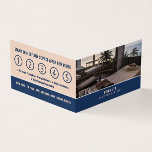Massagetabellen, massagetherapeut, Parlor Loyalty Visitekaartjes