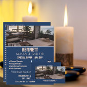 Massagetabellen, massagetherapeut visitekaartje