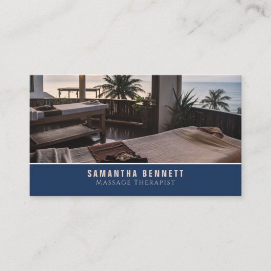 Massagetabellen, massagetherapeut visitekaartje (Voorkant)