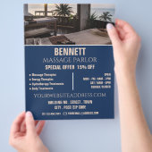 Massagetabellen, massagetherapie, massageparlor flyer (Hand)