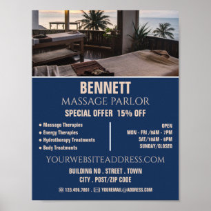 Massagetafels, massagetherapie, massagesalon poster