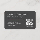 Massagetherapeut Black Gold QR-code Visitekaartje (Achterkant)