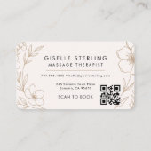 Massagetherapeut Bloem QR Code Professioneel Visitekaartje (Achterkant)