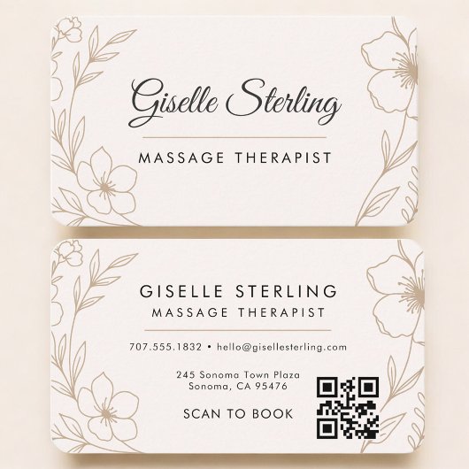 Massagetherapeut Bloem QR Code Professioneel Visitekaartje