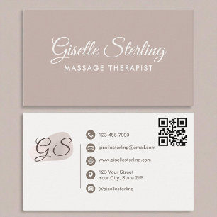 Massagetherapeut Blush Mauve Elegante QR-code Visitekaartje