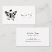 Massagetherapeut Butterfly Logo Visitekaartje (Voorkant / Achterkant)