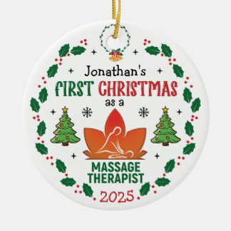 Massagetherapeut Eerste Kerstdag Gepersonaliseerd Keramisch Ornament