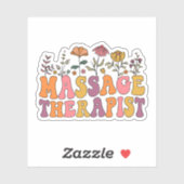 Massagetherapeut Groovy Massagetherapie Masseuse Sticker (Vel)