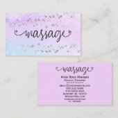 ** Massagetherapeut Harten Glitter Pastel Visitekaartje (Voorkant / Achterkant)