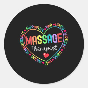 Massagetherapeut HE Word Cloud Therapy LMT Ronde Sticker