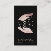 Massagetherapeut Healing Hands Roos Gold Glitter Visitekaartje (Voorkant)