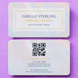 Massagetherapeut Holografische QR-code Visitekaartje