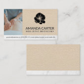 massagetherapeut | leer | Bloemenpictogram Visitekaartje (Voorkant / Achterkant)