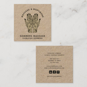 Massagetherapeut Lichaamswerk Mehndi Henna Kraft V Vierkante Visitekaartje