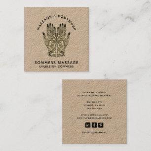 Massagetherapeut Lichaamswerk Mehndi Henna Kraft V Vierkante Visitekaartje