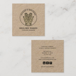 Massagetherapeut Lichaamswerk Mehndi Henna Kraft Vierkante Visitekaartje