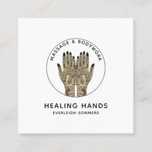 Massagetherapeut Lichaamswerk Mehndi Henna Vierkan Vierkante Visitekaartje