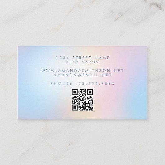 Massagetherapeut lichte zachte gradiënt QR-code Visitekaartje (Achterkant)