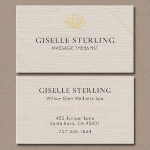 Massagetherapeut Linnen Neutraal Minimalistisch Lo Visitekaartje