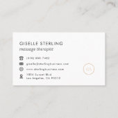 Massagetherapeut Minimalistische Luxe Zwart Visitekaartje (Achterkant)
