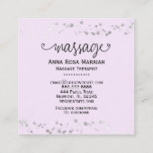 ** Massagetherapeut Pastel Rainbow Glitter Heart Vierkante Visitekaartje (Achterkant)