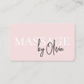 Massagetherapeut QR Code Blush Pink Visitekaartje (Voorkant)