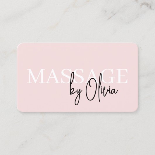 Massagetherapeut QR Code Blush Pink Visitekaartje (Voorkant)