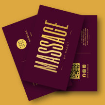 Massagetherapeut QR-code Logo Bourgondië & Goud