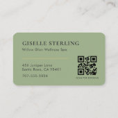 Massagetherapeut QR-code Sage Groen Visitekaartje (Achterkant)