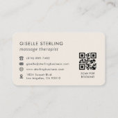 Massagetherapeut QR-code Visitekaartje (Achterkant)