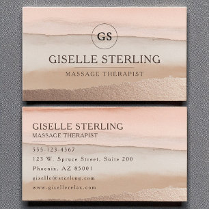 Massagetherapeut Roos Gold Blush Beige Waterverf Visitekaartje